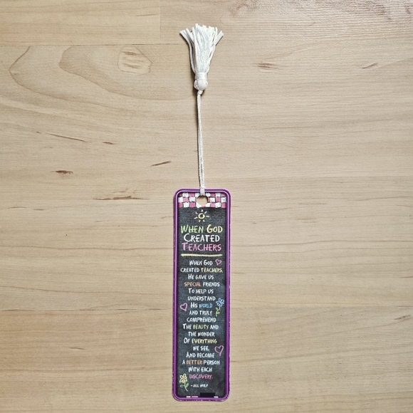 Bookmark with Tassel "When God Created Teachers" - Picture 1 of 2